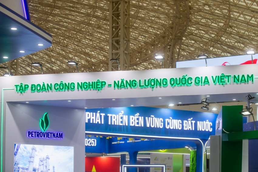 Close-up of Petrovietnam's booth at the National Achievements Exhibition 2025