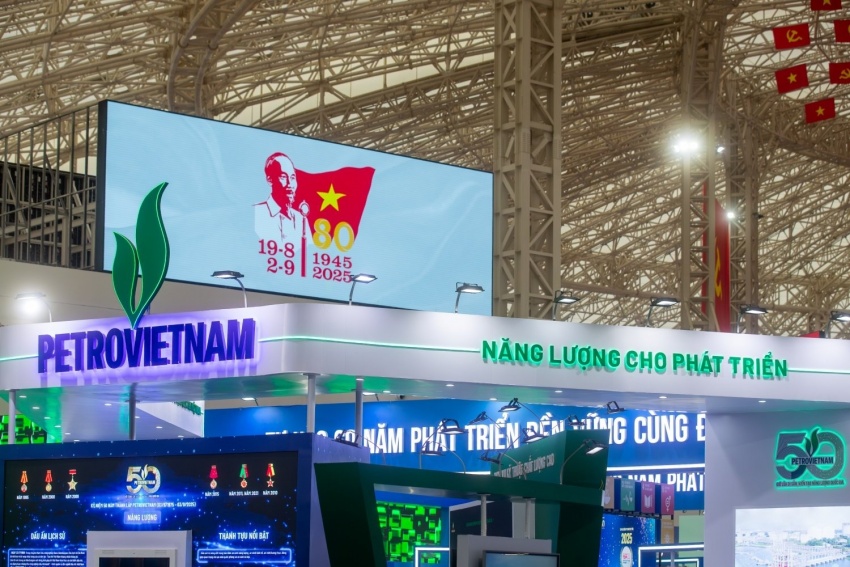Close-up of Petrovietnam's booth at the National Achievements Exhibition 2025