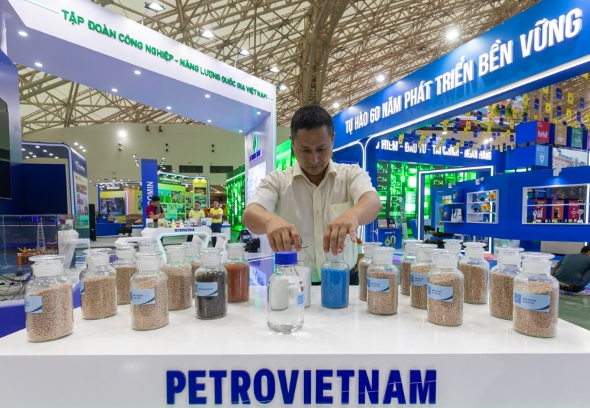 Close-up of Petrovietnam's booth at the National Achievements Exhibition 2025