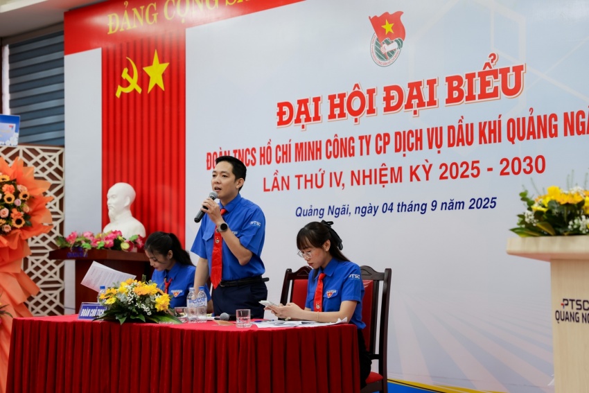 Đoàn Thanh niên PTSC Quảng Ngãi tổ chức Đại hội lần thứ IV Đoàn cơ sở PTSC Quảng Ngãi: Phát huy sức trẻ, trí tuệ, khẳng định vai trò tiên phong