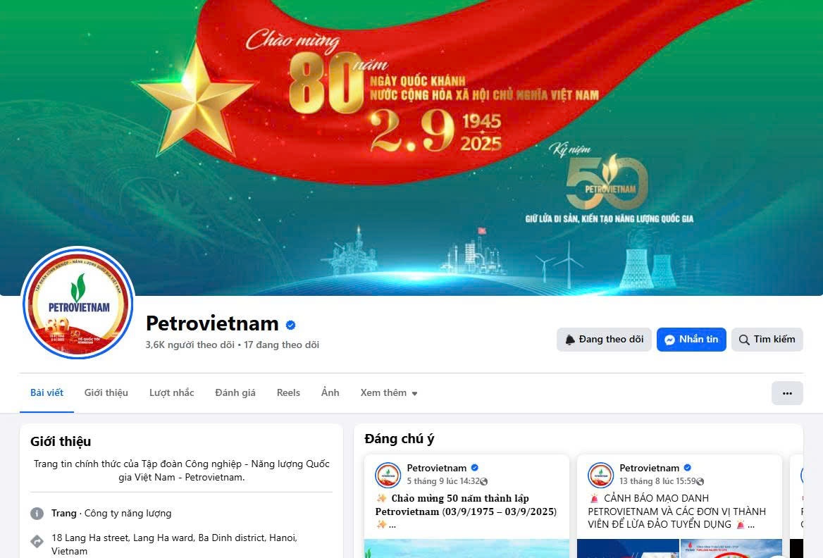 Fanpage Petrovietnam đạt tick xanh - Kênh thông tin chính thống, lan tỏa mạnh mẽ Fanpage Petrovietnam đạt tick xanh - Kênh thông tin chính thống, lan tỏa mạnh mẽ