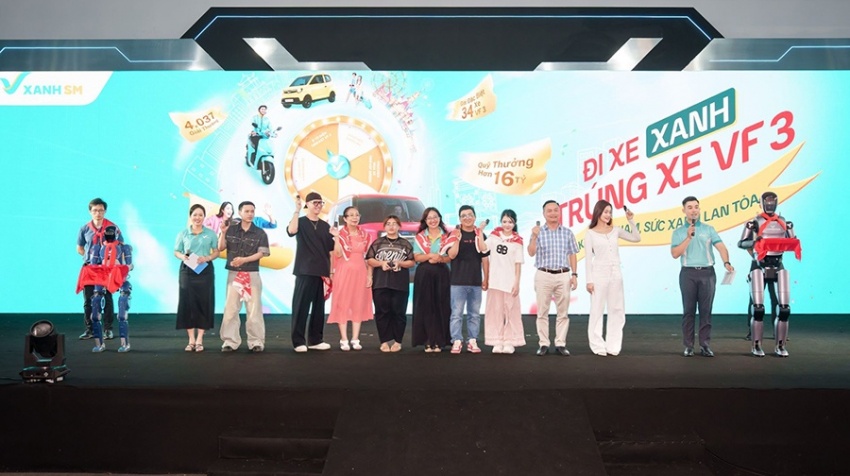 Xanh SM trao tặng 34 chiếc VinFast VF 3 cho khách hàng và tài xế: Đồng hành lan tỏa lối sống xanh tới cộng đồng