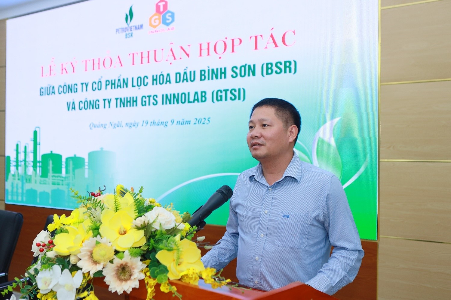 Ông Bùi Ngọc Dương - Chủ tịch HĐQT Công ty BSR nhấn mạnh về các mục tiêu của BSR đối với việc hợp tác giữa đơn vị và GTSI