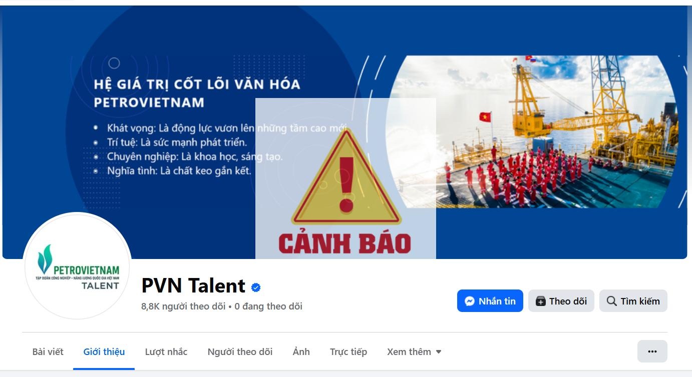 Tiếp tục cảnh báo nhiều fanpage giả mạo Petrovietnam và các đơn vị thành viên Tiếp tục cảnh báo nhiều fanpage giả mạo Petrovietnam và các đơn vị thành viên