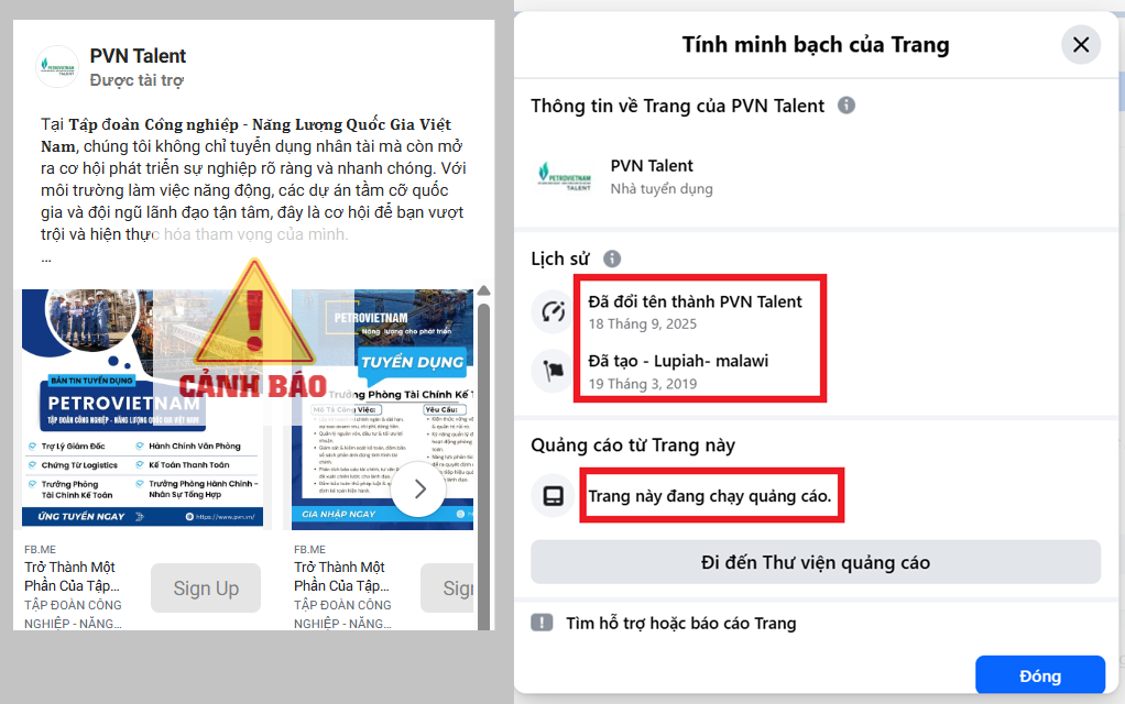 Tiếp tục cảnh báo nhiều fanpage giả mạo Petrovietnam và các đơn vị thành viên Tiếp tục cảnh báo nhiều fanpage giả mạo Petrovietnam và các đơn vị thành viên