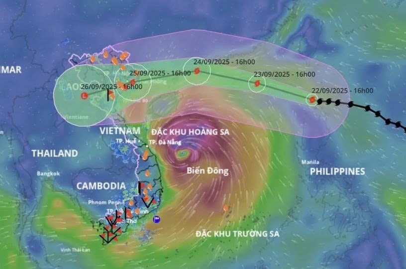 Biển Đông có thể hình thành cơn bão số 10 vào ngày 27/9. Ảnh: Hệ thống giám sát thiên tai.