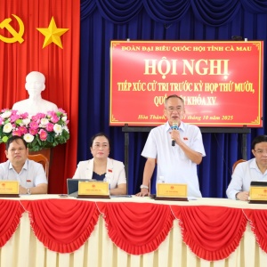 Đại biểu Quốc hội Lê Mạnh Hùng tham gia tiếp xúc cử tri tại Cà Mau trước Kỳ họp thứ 10, Quốc hội khóa XV