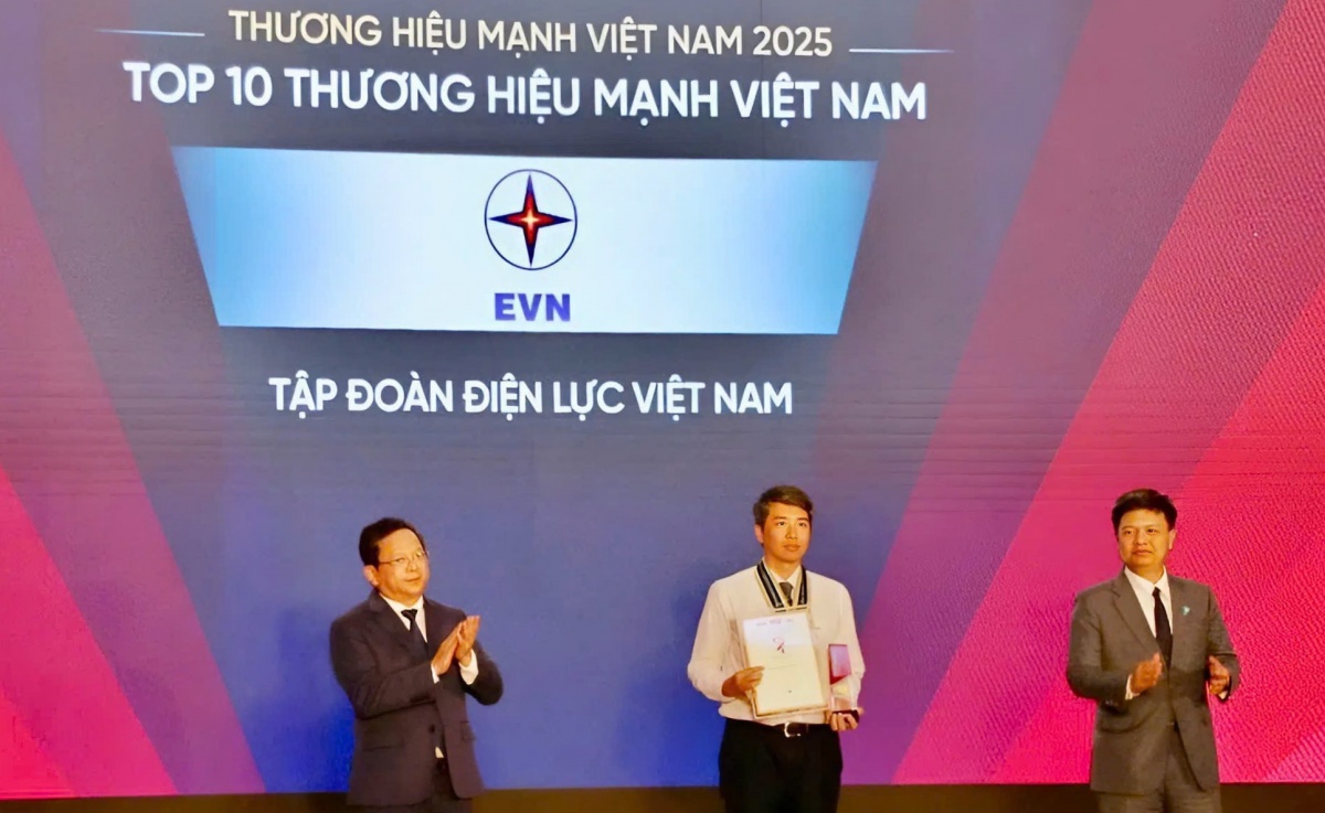 EVN được vinh danh trong Top 10 Thương hiệu Mạnh Việt Nam