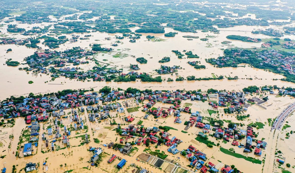 Mưa lớn tại Thái Nguyên đã gây vượt lũ lịch sử