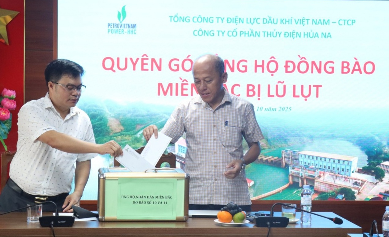 Thủy điện Hủa Na chung tay hướng về đồng bào vùng bão lũ