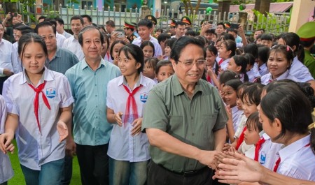 [Chùm ảnh] Thủ tướng Phạm Minh Chính dự lễ khởi công Trường nội trú liên cấp Bát Mọt, tỉnh Thanh Hoá