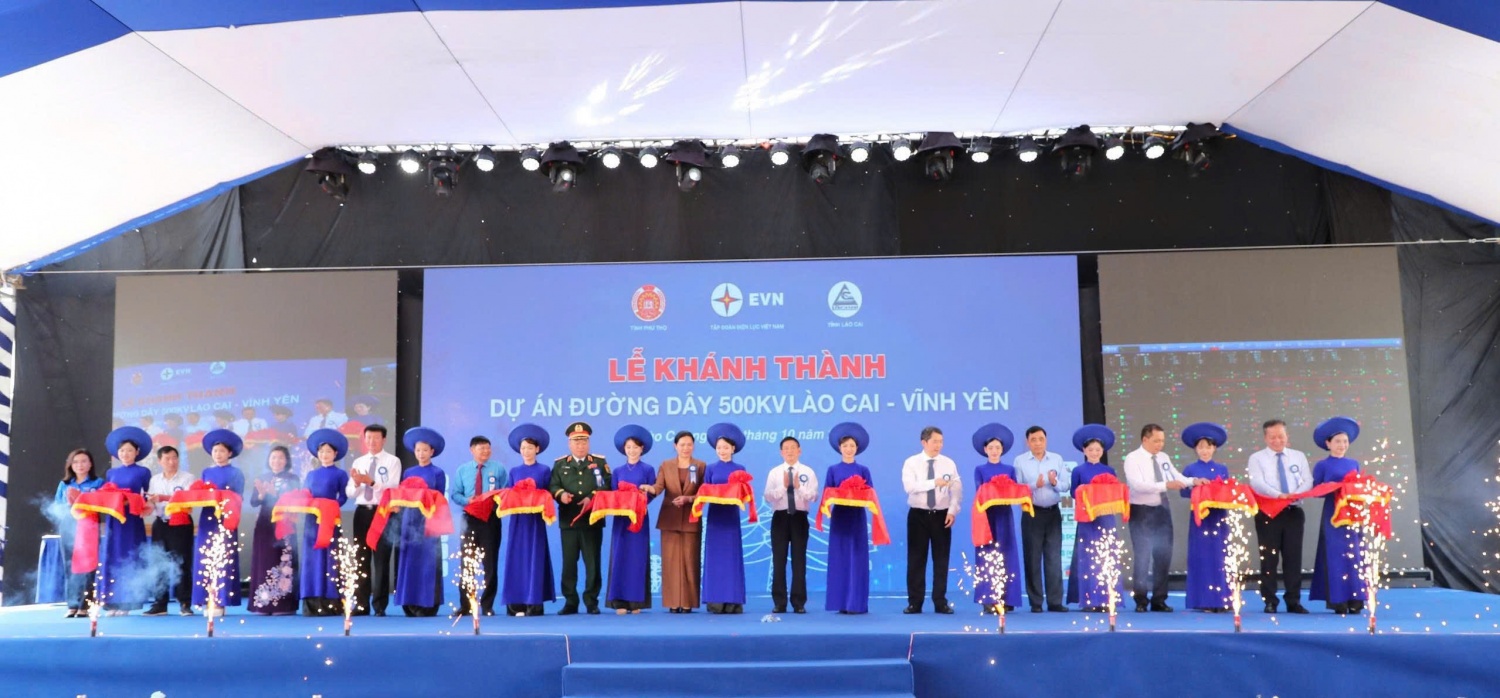 Khánh thành Dự án đường dây 500kV Lào Cai - Vĩnh Yên Khánh thành Dự án đường dây 500kV Lào Cai - Vĩnh Yên