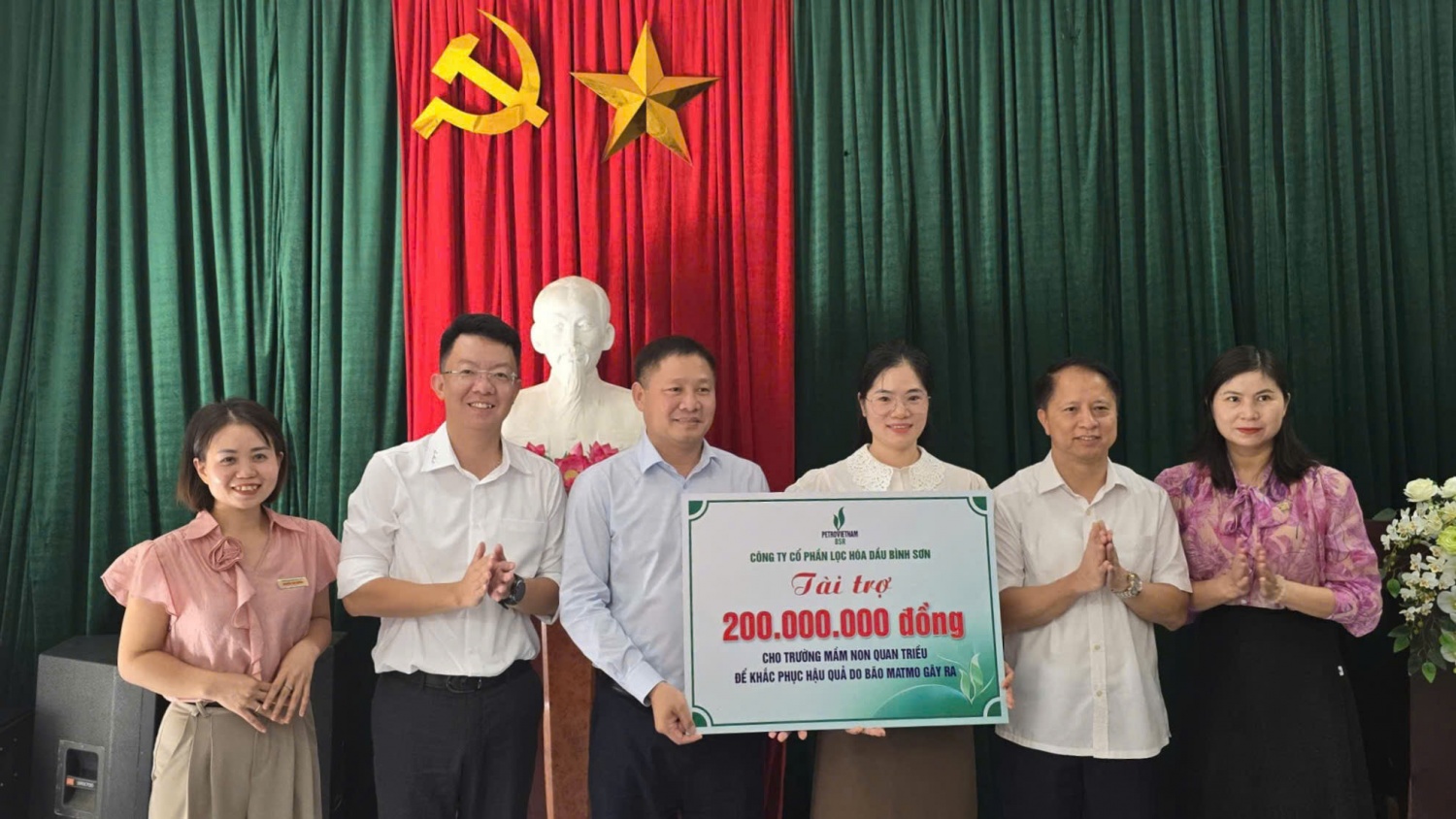 Người lao động BSR hỗ trợ 1,2 tỷ đồng giúp các trường học tại Thái Nguyên khắc phục hậu quả mưa lũ