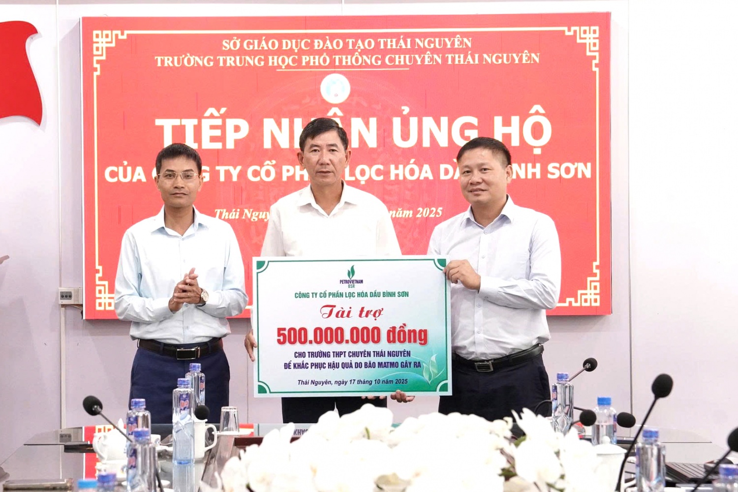 Người lao động BSR hỗ trợ 1,2 tỷ đồng giúp các trường học tại Thái Nguyên khắc phục hậu quả mưa lũ