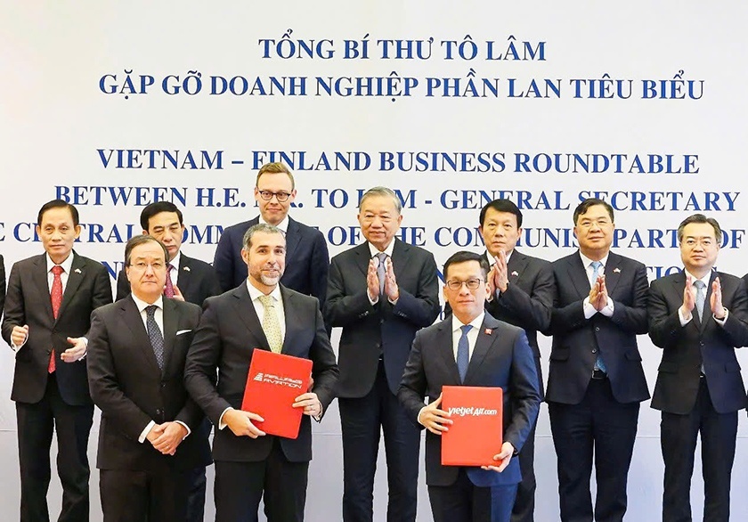Tổng Bí thư Tô Lâm chứng kiến Vietjet ký thỏa thuận phát triển nguồn lực hàng không quốc tế, thúc đẩy hợp tác mới giữa Việt Nam và Phần Lan