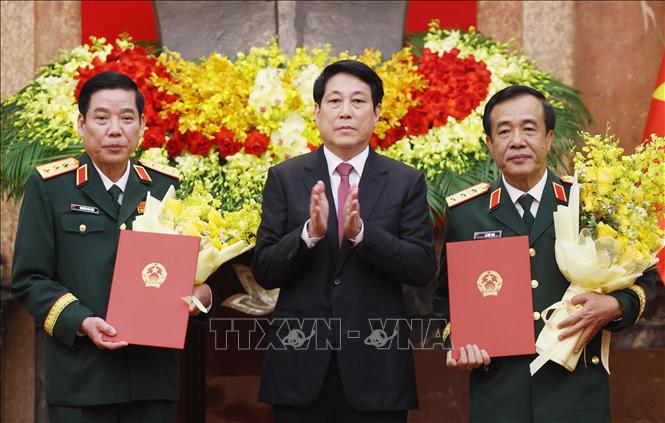 Trao quyết định bổ nhiệm Chủ nhiệm Tổng cục Chính trị và thăng quân hàm Đại tướng, Thượng tướng Trao quyết định bổ nhiệm Chủ nhiệm Tổng cục Chính trị và thăng quân hàm Đại tướng, Thượng tướng