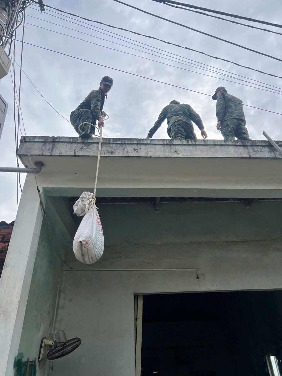 Để chủ động phòng chống với bão số 13, nhiều nơi tại Quảng Ngãi đã thực hiện chằn chống nhà cửa, cắt tỉa cây xanh...