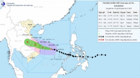 Bão Kalmaegi giật cấp 17, cách Quy Nhơn khoảng 390km