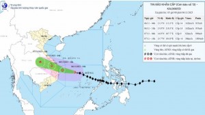 Bão Kalmaegi giật cấp 17, cách Quy Nhơn khoảng 390km