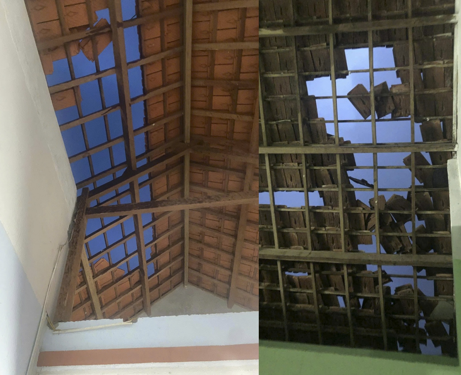 Lốc xoáy quét ngang xã Long Phụng đã khiến 2 ngôi nhà bị hư hại phần mái. Lốc xoáy quét ngang xã Long Phụng đã khiến 2 ngôi nhà bị hư hại phần mái.