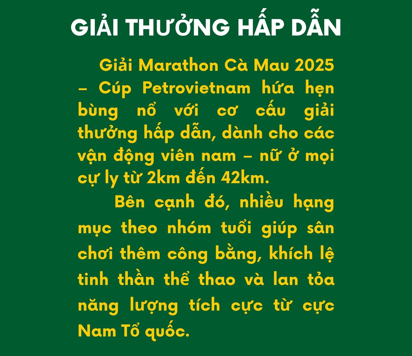 Giải thưởng hấp dẫn tại Giải Marathon Cà Mau 2025   Cúp Petrovietnam
