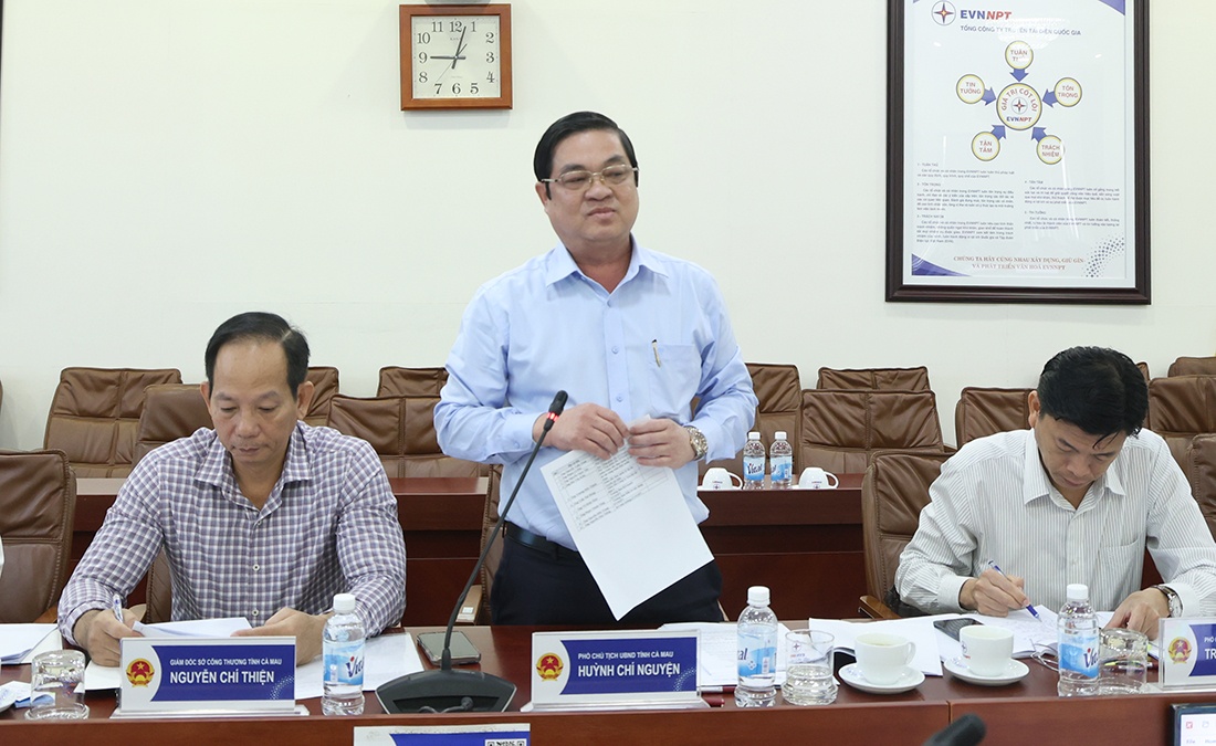 Tỉnh Cà Mau làm việc với EVNNPT về triển khai các dự án truyền tải điện