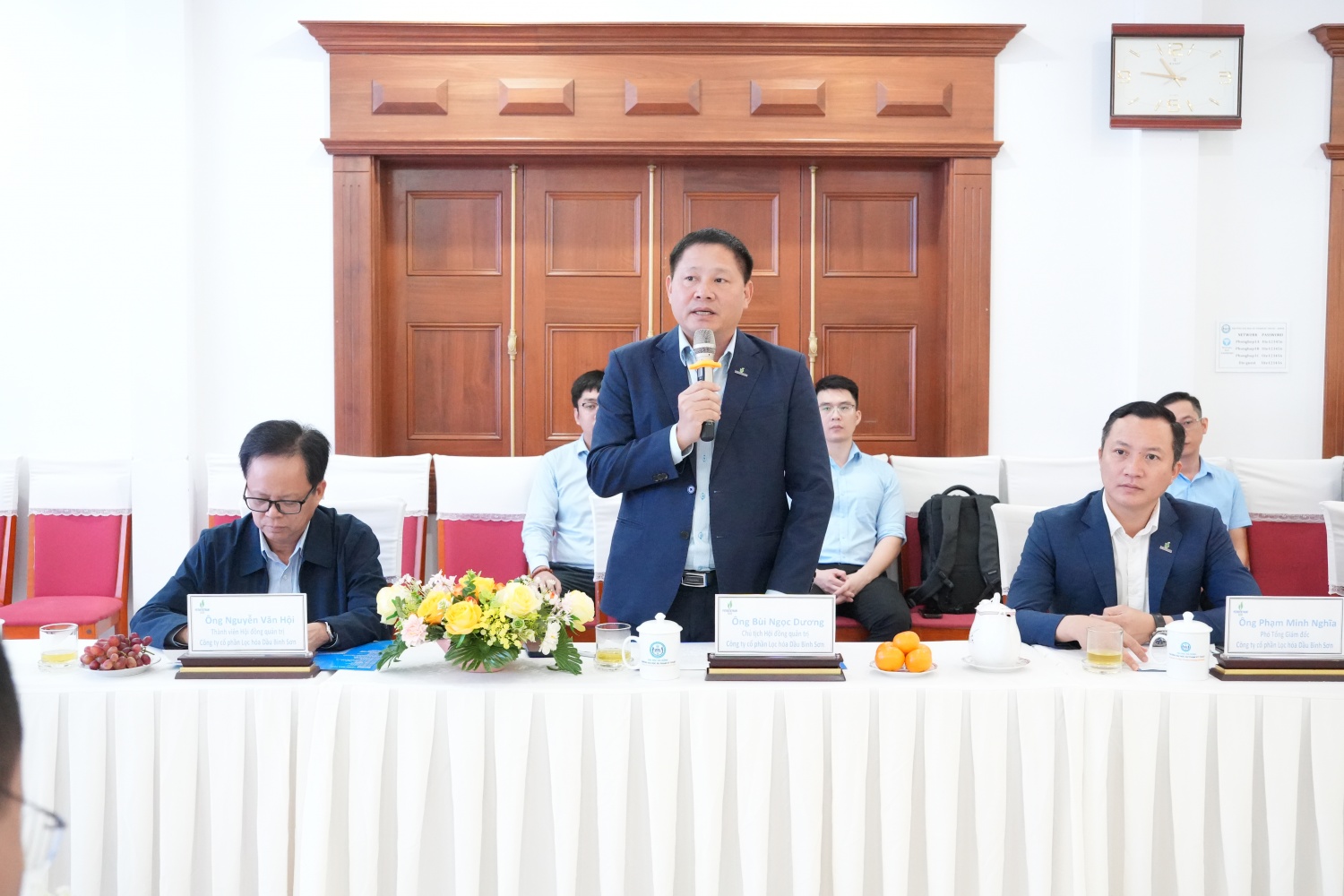 Ông Bùi Ngọc Dương - Bí thư Đảng ủy, Chủ tịch HĐQT BSR phát biểu tại lễ ký kết Ông Bùi Ngọc Dương - Bí thư Đảng ủy, Chủ tịch HĐQT BSR phát biểu tại lễ ký kết