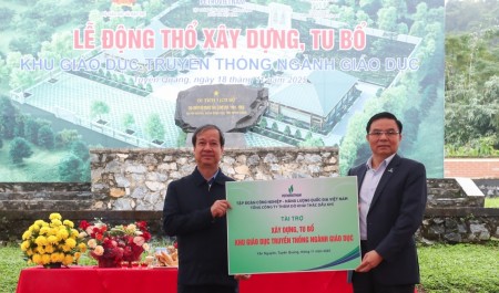 [Chùm ảnh] Petrovietnam khởi công xây dựng, tu bổ Khu giáo dục truyền thống ngành Giáo dục