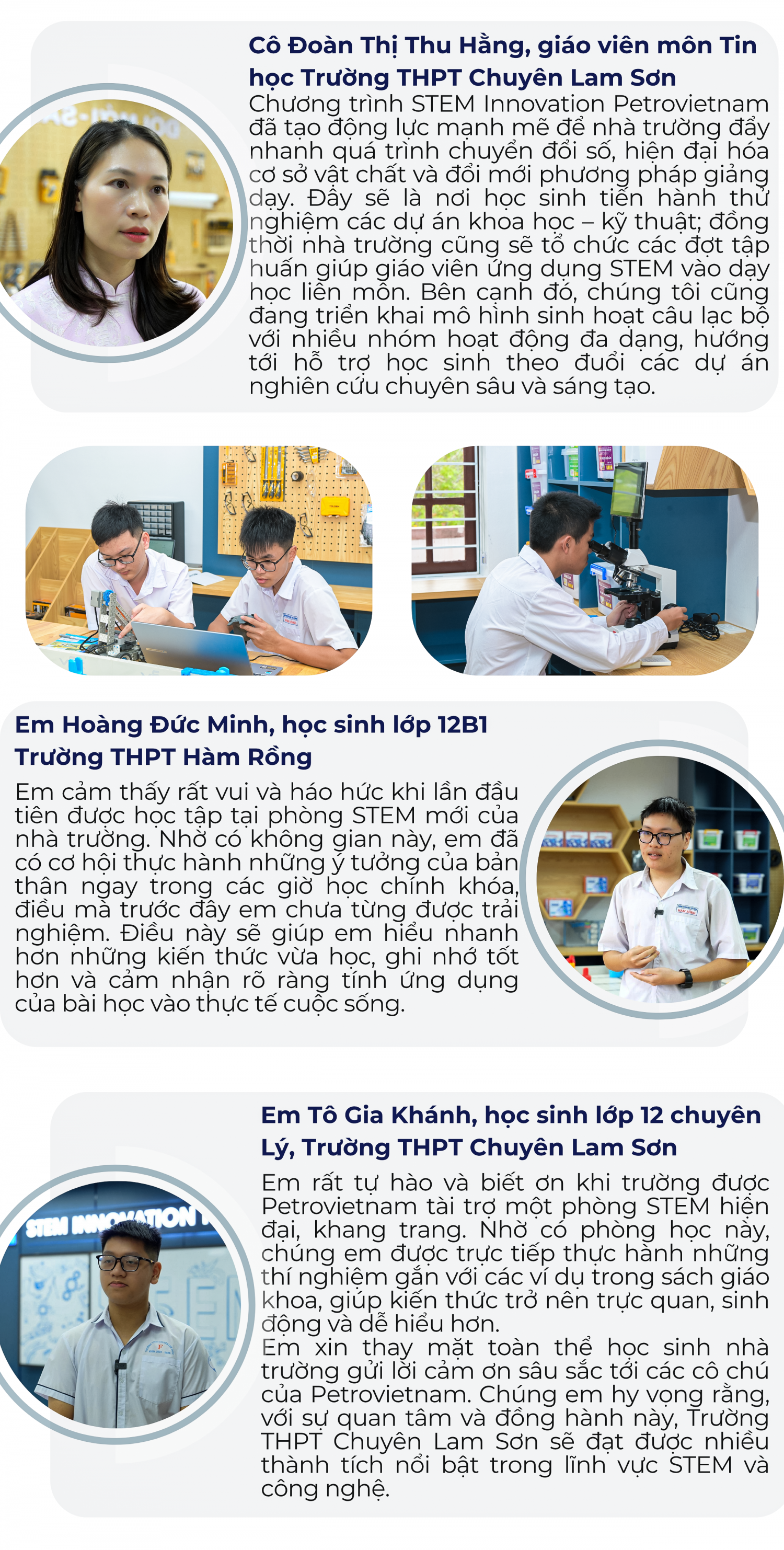 Niềm vui và kỳ vọng của thầy trò Trường THPT Hàm Rồng và THPT chuyên Lam Sơn khi đón nhận phòng STEM mới