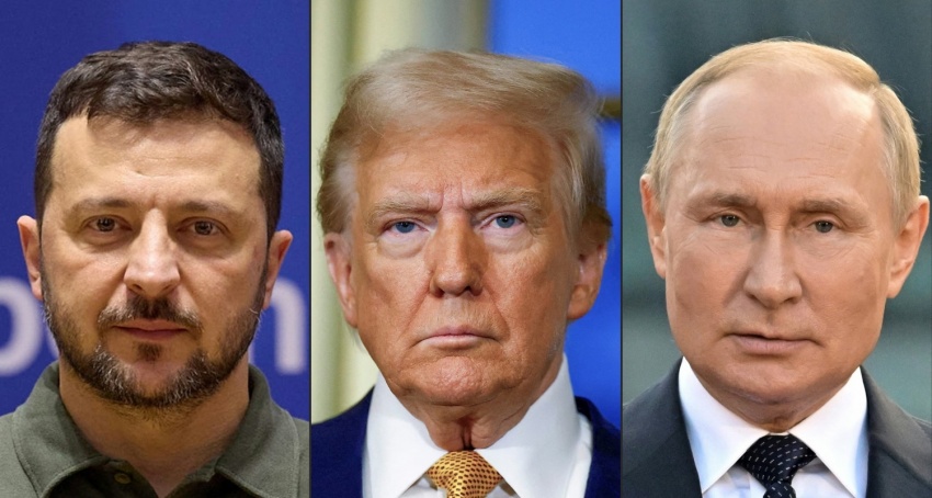 (Từ trái sang) Tổng thống Ukraine Volodymyr Zelensky, Tổng thống Mỹ Donald Trump và Tổng thống Liên bang Nga Vladimir Putin. (Từ trái sang) Tổng thống Ukraine Volodymyr Zelensky, Tổng thống Mỹ Donald Trump và Tổng thống Liên bang Nga Vladimir Putin.