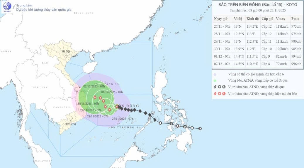 Bão Koto giật cấp 15, hướng di chuyển khó lường Bão Koto giật cấp 15, hướng di chuyển khó lường