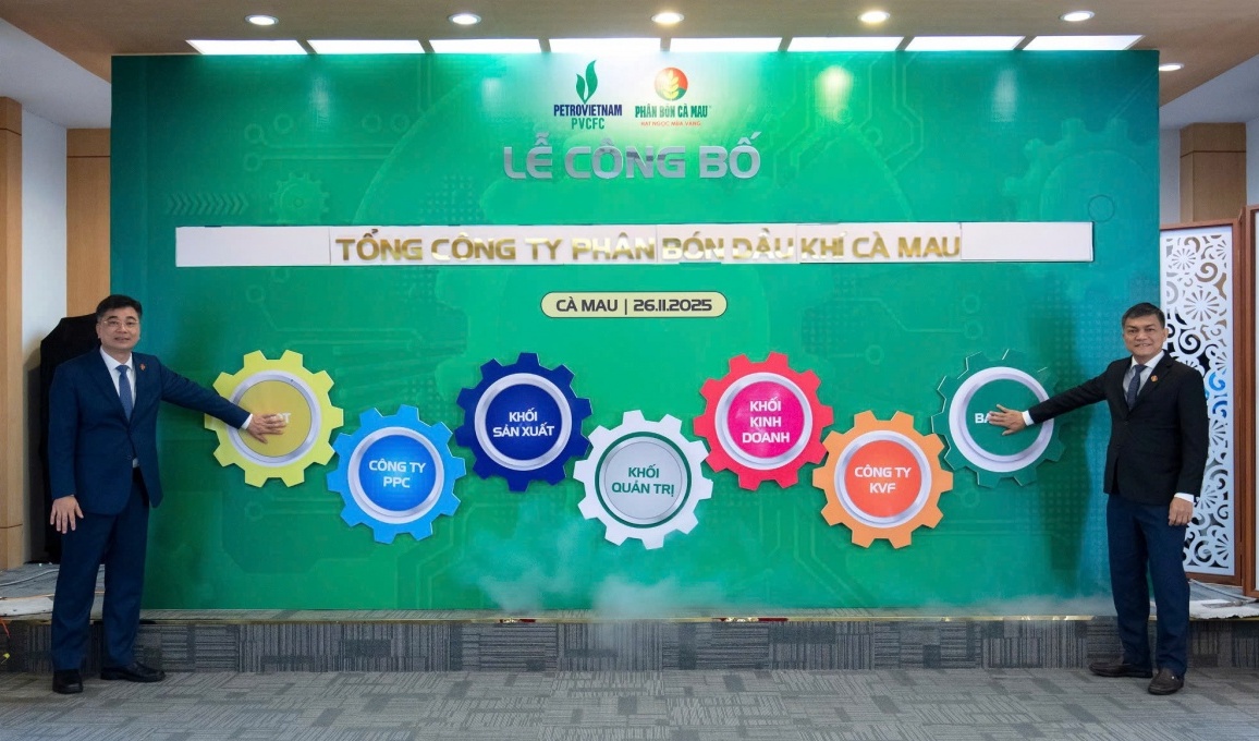 PVCFC công bố trở thành Tổng công ty Phân bón Dầu khí Cà Mau