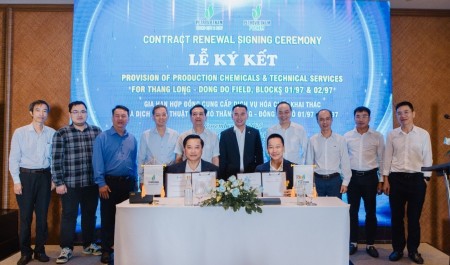 PVChem gia hạn hợp đồng cung cấp dịch vụ hóa chất khai thác và hỗ trợ kỹ thuật mỏ Thăng Long - Đông Đô