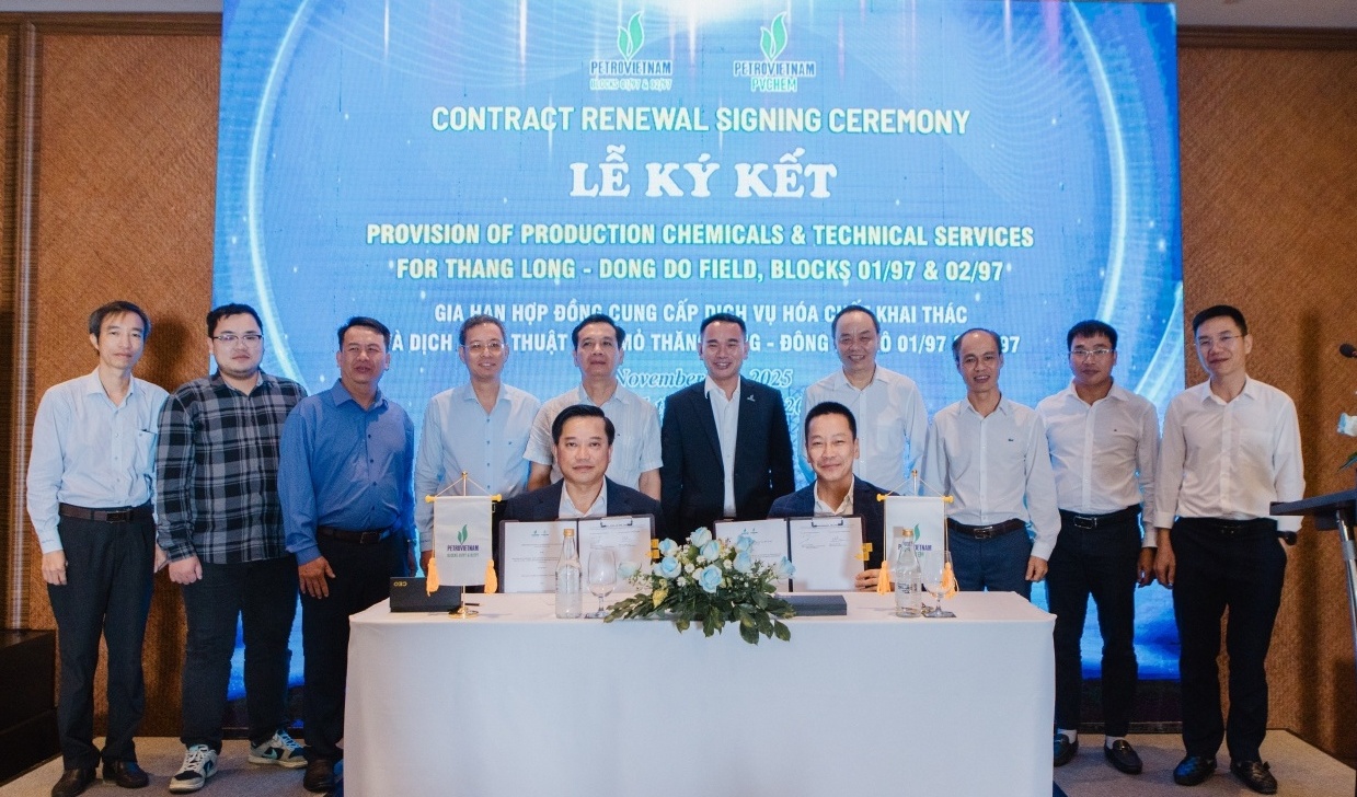 PVChem gia hạn hợp đồng cung cấp dịch vụ hóa chất khai thác và hỗ trợ kỹ thuật mỏ Thăng Long - Đông Đô