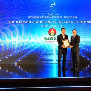 Phân bón Cà Mau lọt Top 8 doanh nghiệp quản trị tốt nhất, giành giải Nhất phát triển bền vững 2025