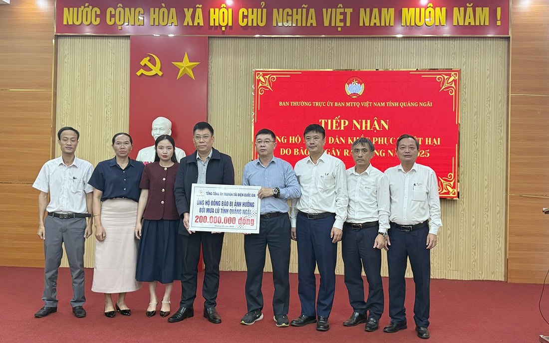 EVNNPT ủng hộ các tỉnh miền Trung, Tây Nguyên khắc phục thiệt hại do thiên tai