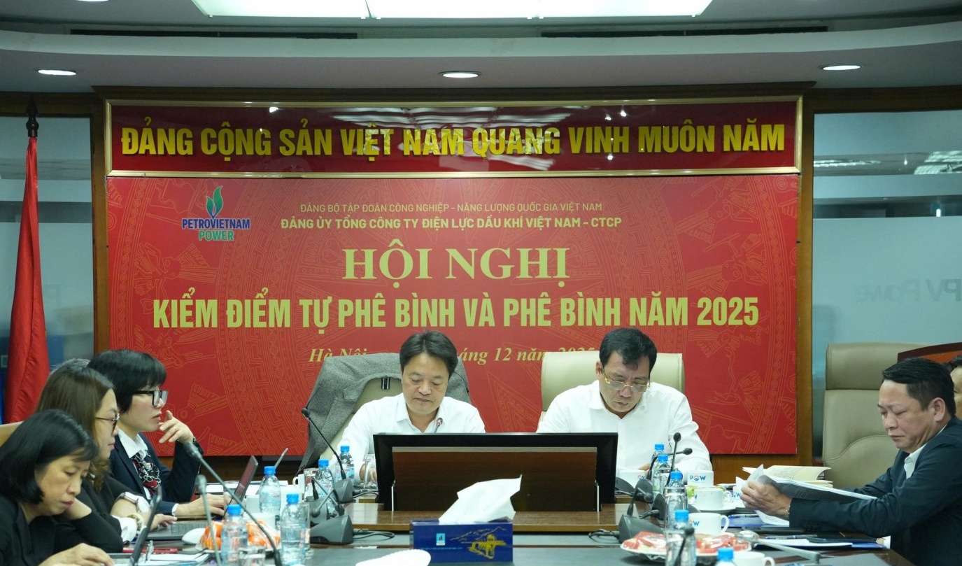 Đảng ủy PV Power tổ chức Hội nghị kiểm điểm, đánh giá cán bộ lãnh đạo, quản lý năm 2025