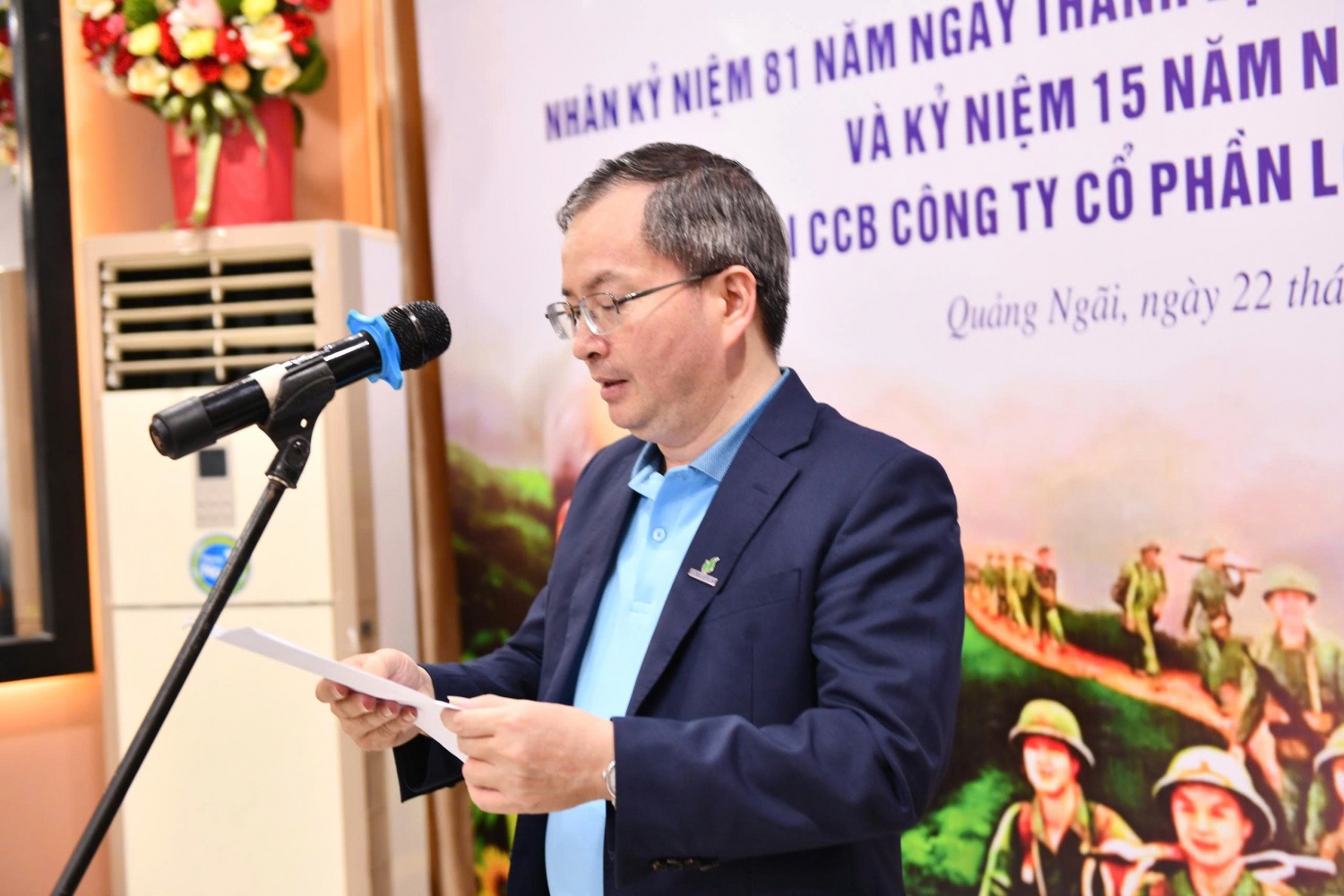 Ông Khương Lê Thành – Chủ tịch Hội CCB, Thành viên HĐQT BSR phát biểu khai mạc chương trình.