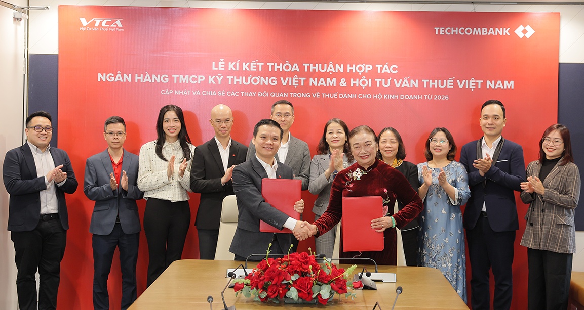 Techcombank bắt tay Hội Tư vấn Thuế Việt Nam, đồng hành cùng hơn 5 triệu hộ kinh doanh trước bước ngoặt chính sách thuế