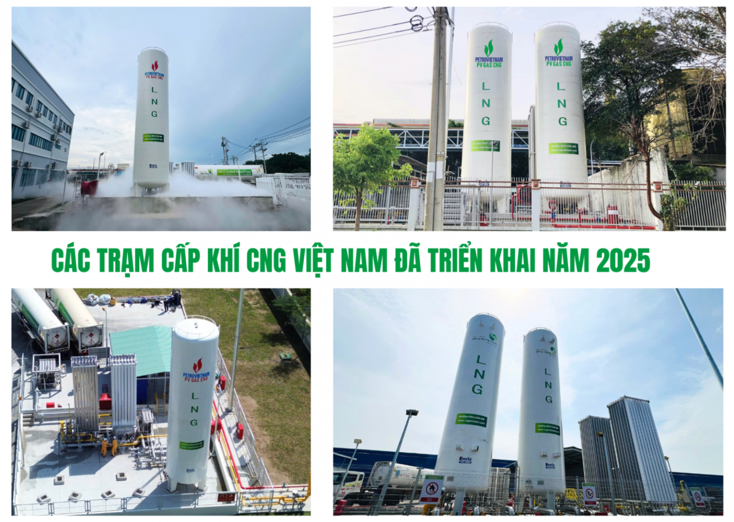 Trạm cấp khí LNG cho khách hàng Jinhua, Tôn Đông Á, Hà Thanh Group, Hyosung mà PV GAS CNG đã hoàn thành thần tốc trong năm 2025 