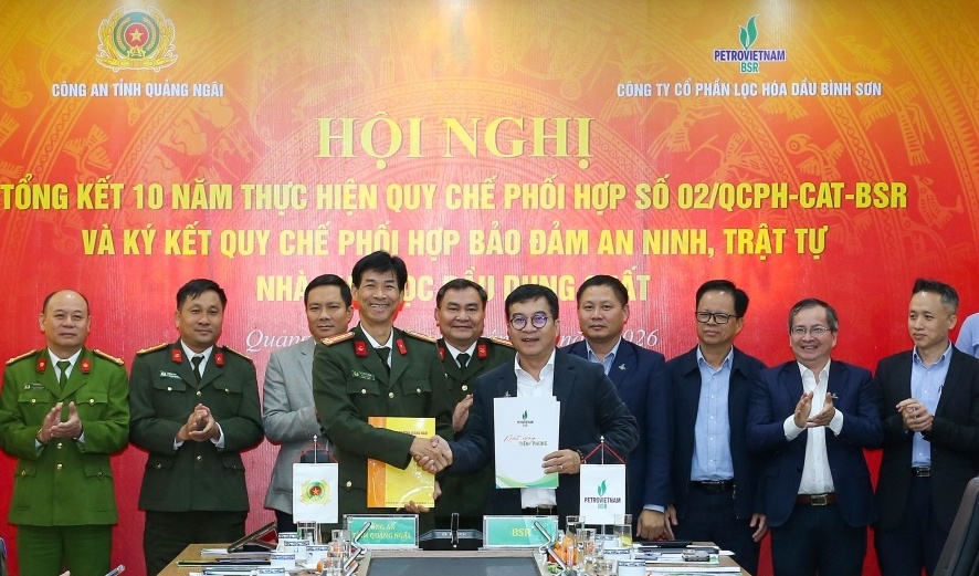 BSR và Công an tỉnh Quảng Ngãi tăng cường phối hợp bảo đảm an ninh, an toàn NMLD Dung Quất