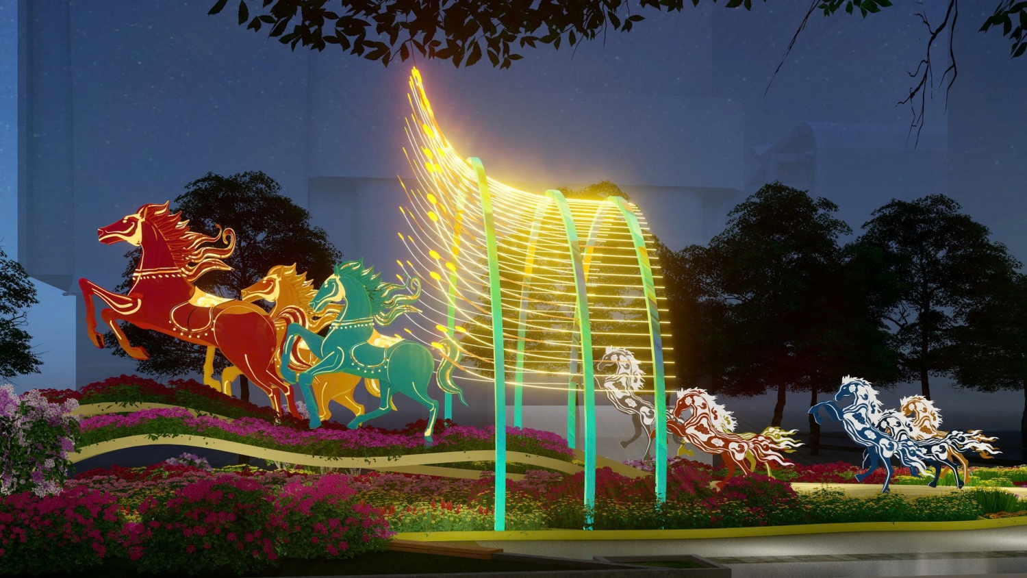 Đường hoa Nguyễn Huệ Tết Bính Ngọ xuất hiện với 2 phiên bản độc đáo