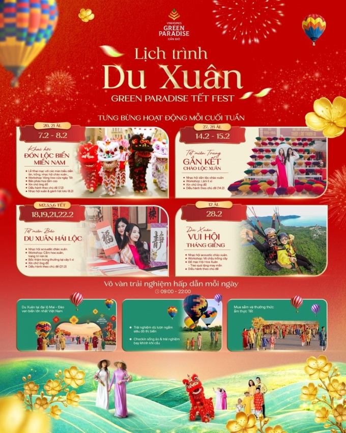 Cần Giờ đón Tết sớm: Hơn 10.000 du khách đổ về khai hội Green Paradise Tet Fest