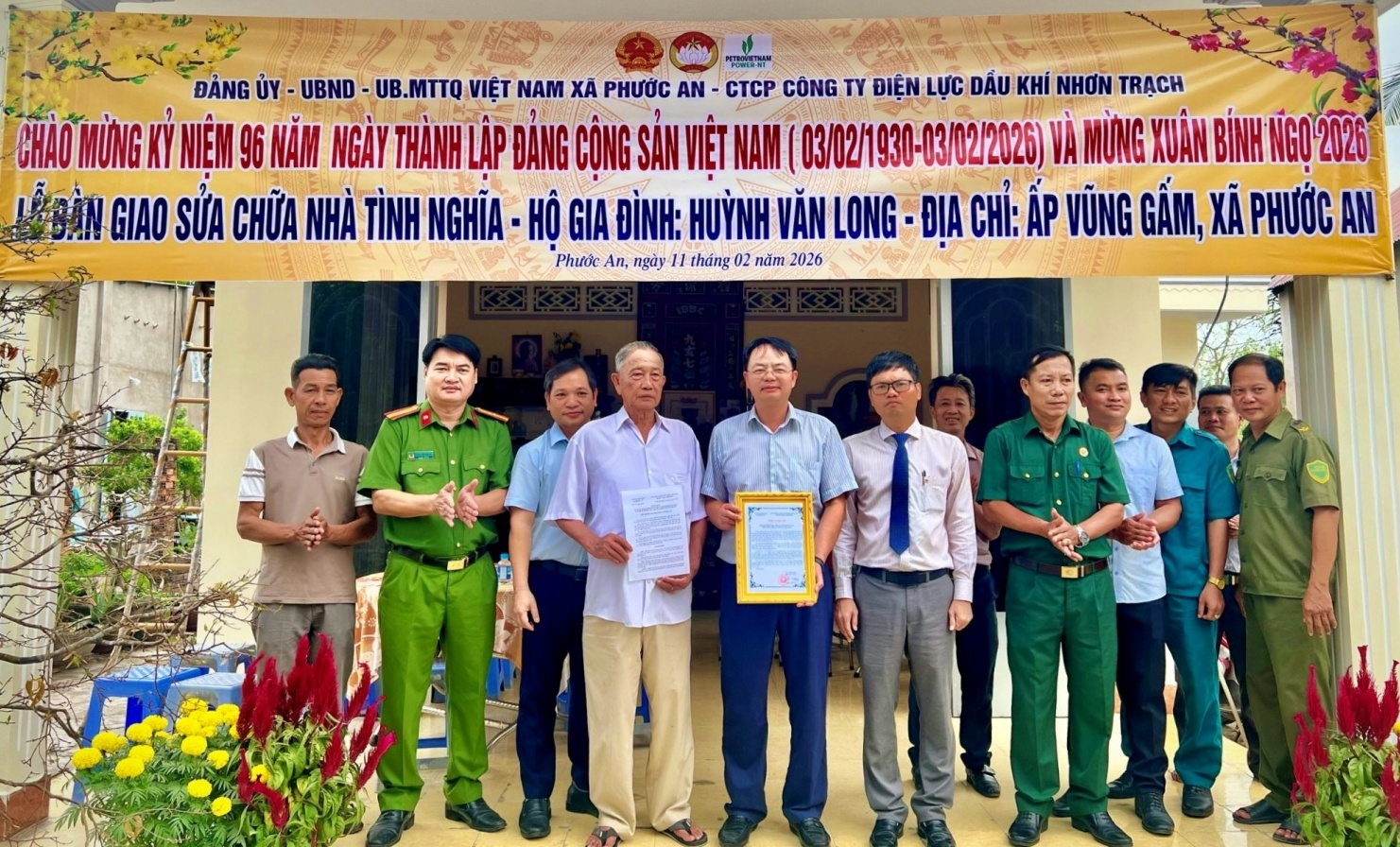 PV Power NT bàn giao công trình sửa chữa nhà tình nghĩa tại Đồng Nai