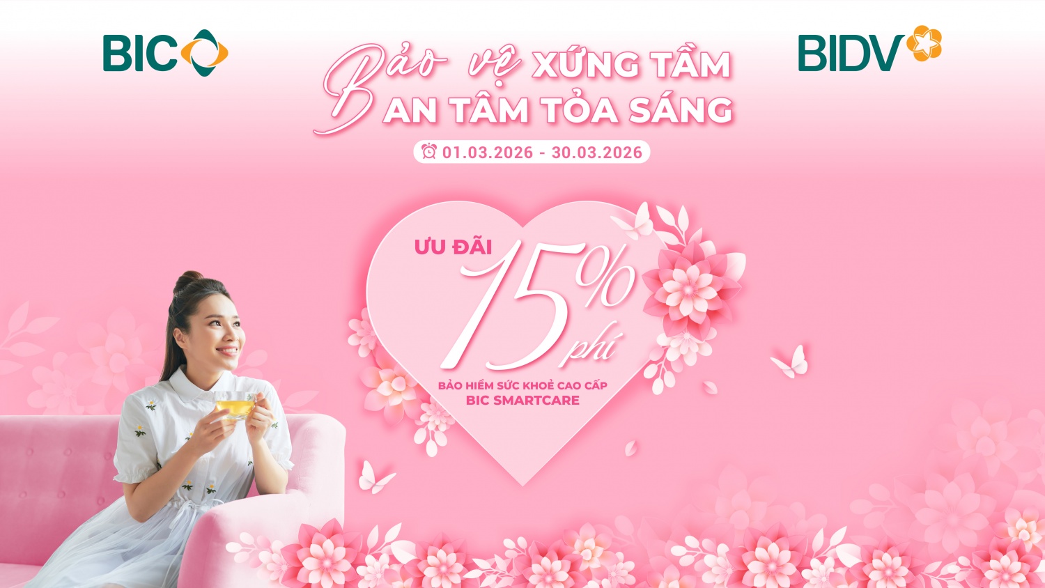 BIC ưu đãi 15% phí bảo hiểm sức khỏe cao cấp mừng Ngày Quốc tế Phụ nữ