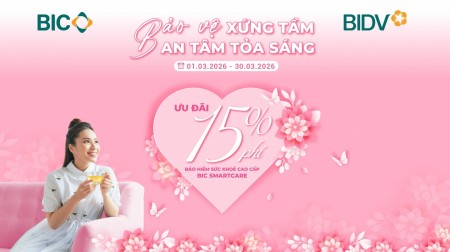BIC ưu đãi 15% phí bảo hiểm sức khỏe cao cấp mừng Ngày Quốc tế Phụ nữ