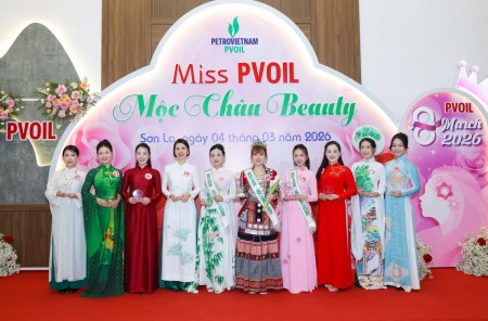 Người lao động nữ PVOIL tỏa sáng trong đêm chung kết “Miss PVOIL 2026 - Mộc Châu Beauty”