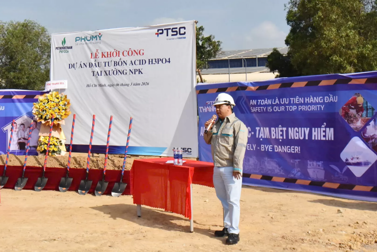 PVFCCo – Phu My breaks ground on phosphoric acid ($H_3PO_4$) storage tank project