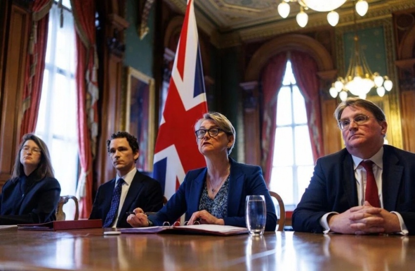 Các quan chức Anh, bao gồm Ngoại trưởng Yvette Cooper (thứ hai từ phải), đang tham dự cuộc họp trực tuyến vào ngày 2 tháng 4 với các đối tác từ khoảng 40 quốc gia về các biện pháp nhằm giải phóng giao thông hàng hải ở eo biển Hormuz.