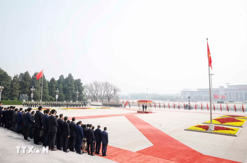 Lễ đón trọng thể Tổng Bí thư, Chủ tịch nước Tô Lâm thăm cấp Nhà nước đến Trung Quốc